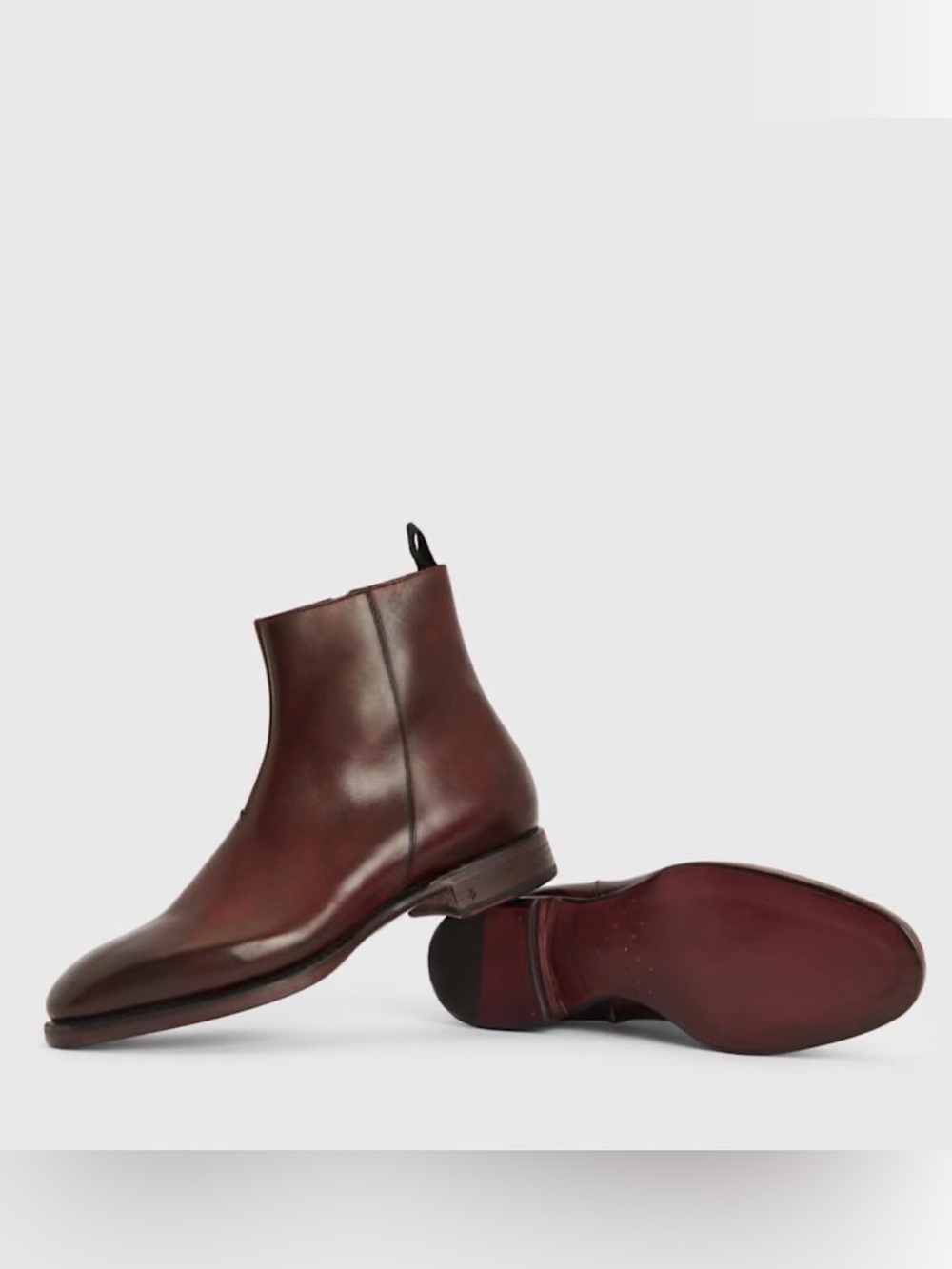 John Varvatos Men's Chelsea Zip Ankle Boots in Dark Brown Size 8.5 - Picture 3 of 6